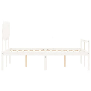 Letto per Anziani Bianco Testiera Small Double Legno Massello 3195517