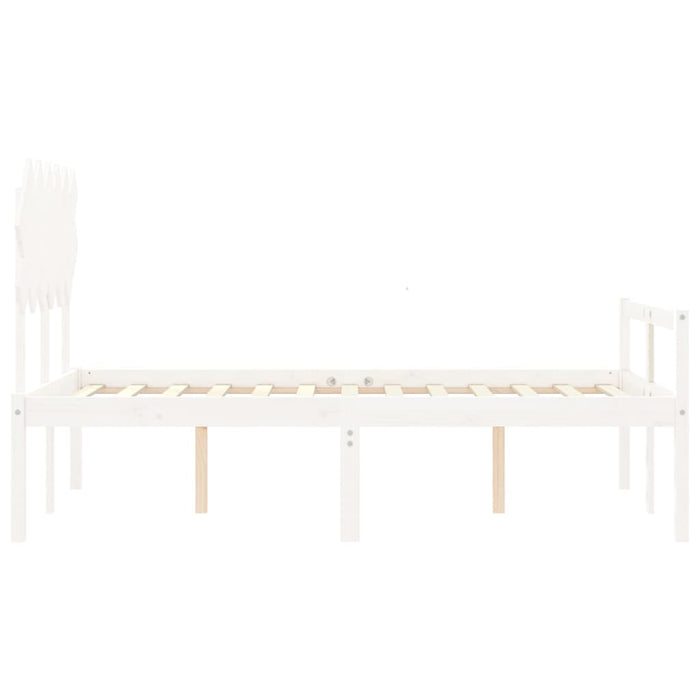 Letto per Anziani Bianco Testiera Small Double Legno Massello 3195517