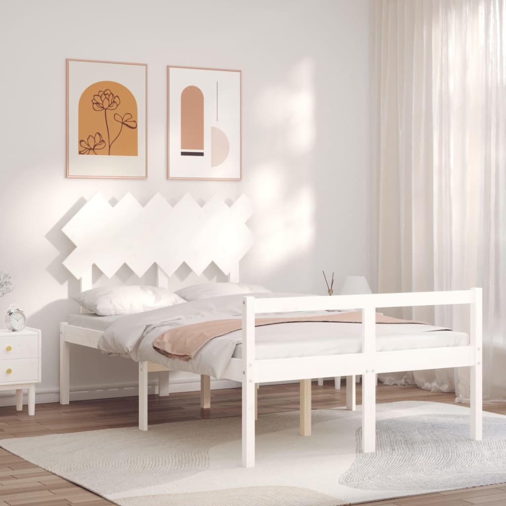 Letto per Anziani Bianco Testiera Small Double Legno Massello 3195517