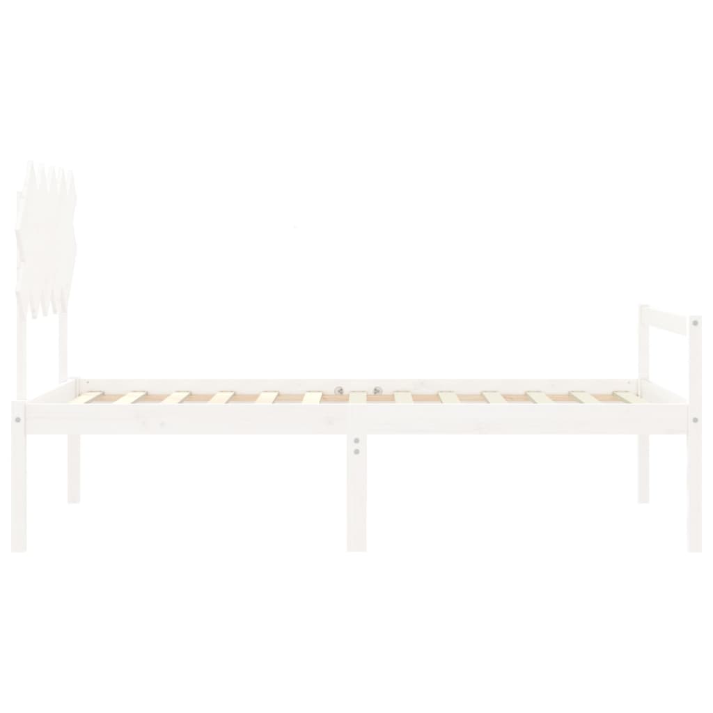 Letto per Anziani con Testiera Bianco 100x200 cm Legno Massello 3195537