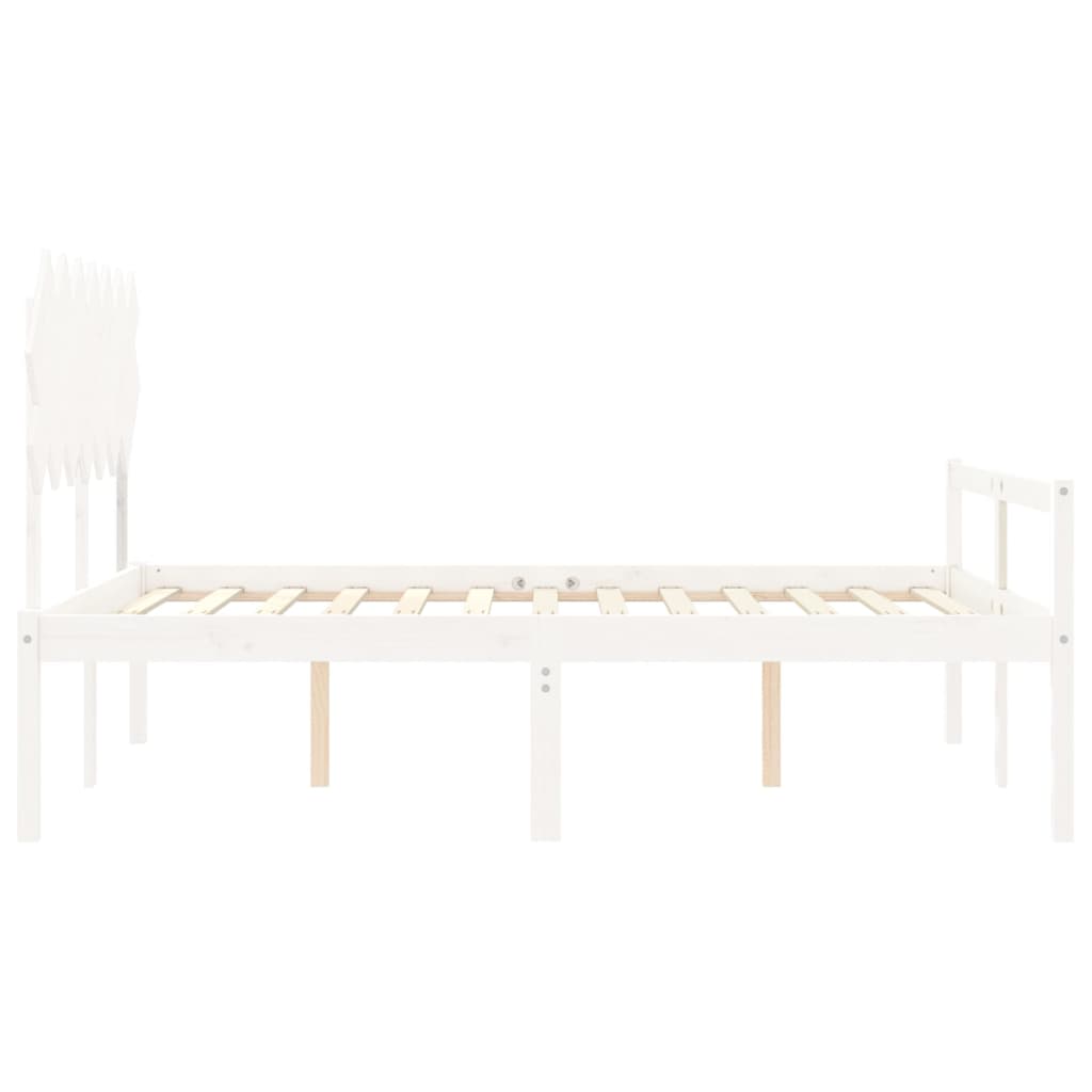 Giroletto con Testiera Bianco 5FT King in Legno Massello 3195552