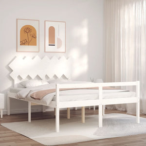 Letto per Anziani con Testiera Bianco King Legno Massellocod mxl 81123