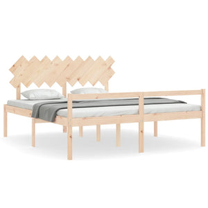 Letto per Anziani con Testiera Bianco Super King Legno Massellocod mxl 134263