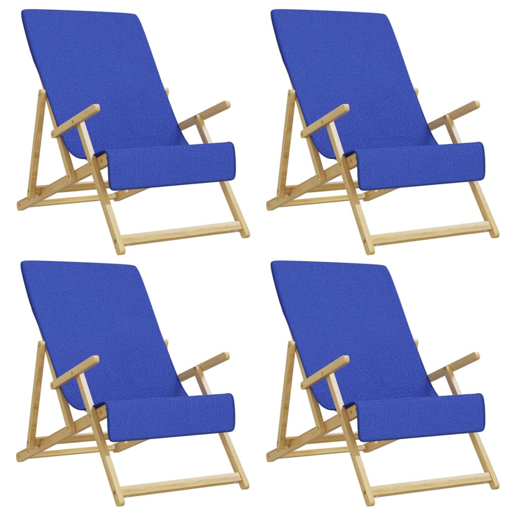 Asciugamani da Spiaggia 4pz Blu Reale 60x135 cm Tessuto 400 GSM 3157058