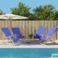 Asciugamani da Spiaggia 4pz Blu Reale 60x135 cm Tessuto 400 GSM 3157058