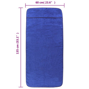 Asciugamani da Spiaggia 6pz Blu Reale 60x135 cm Tessuto 400 GSM 3157059