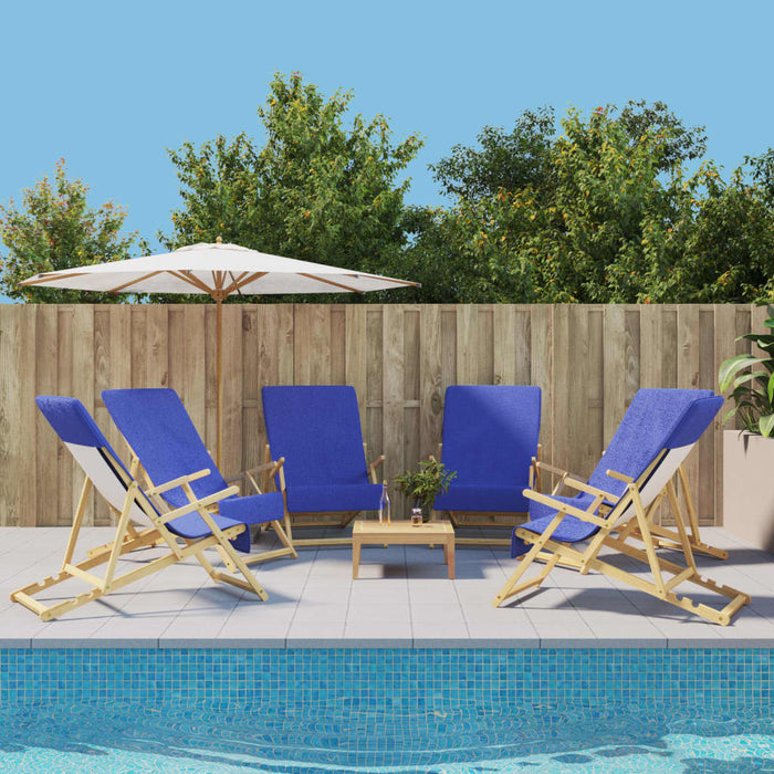 Asciugamani da Spiaggia 6pz Blu Reale 60x135 cm Tessuto 400 GSM 3157059