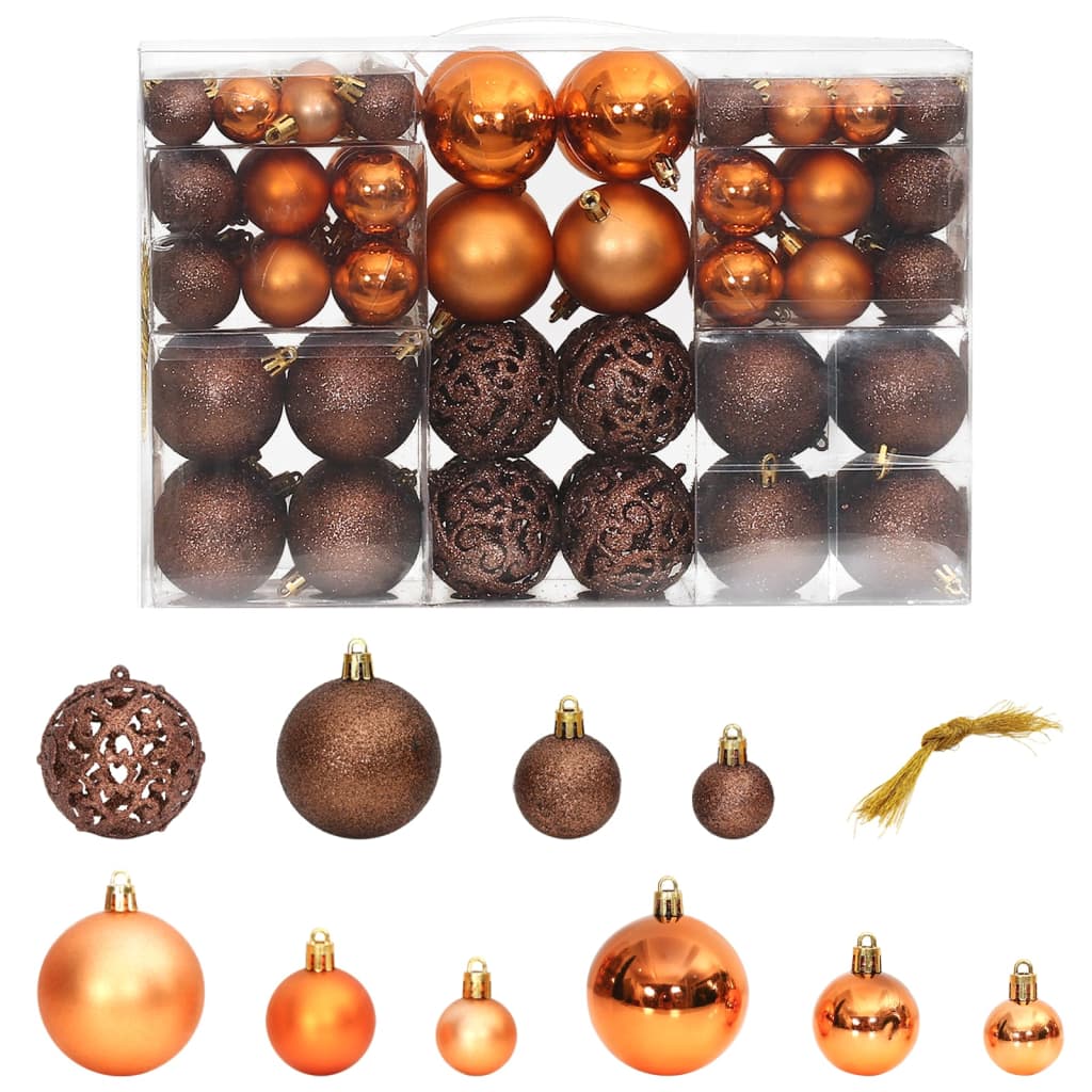 Palline di Natale 100 pz Marroni 3 / 4 / 6 cmcod mxl 118239