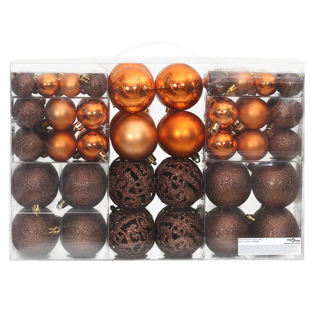 Palline di Natale 100 pz Marroni 3 / 4 / 6 cmcod mxl 118239