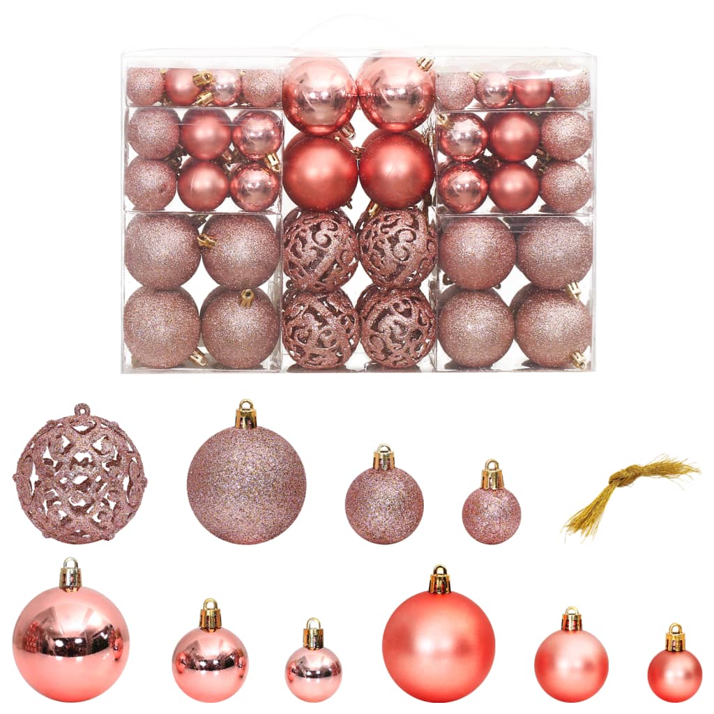 Palline di Natale 100 pz Rosa e Rosato 3 / 4 / 6 cm 356102