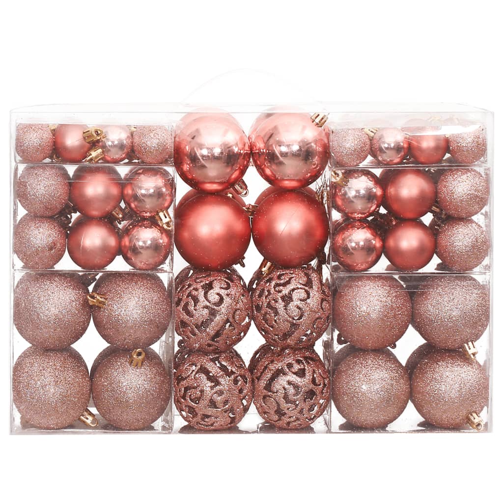 Palline di Natale 100 pz Rosa e Rosato 3 / 4 / 6 cm 356102