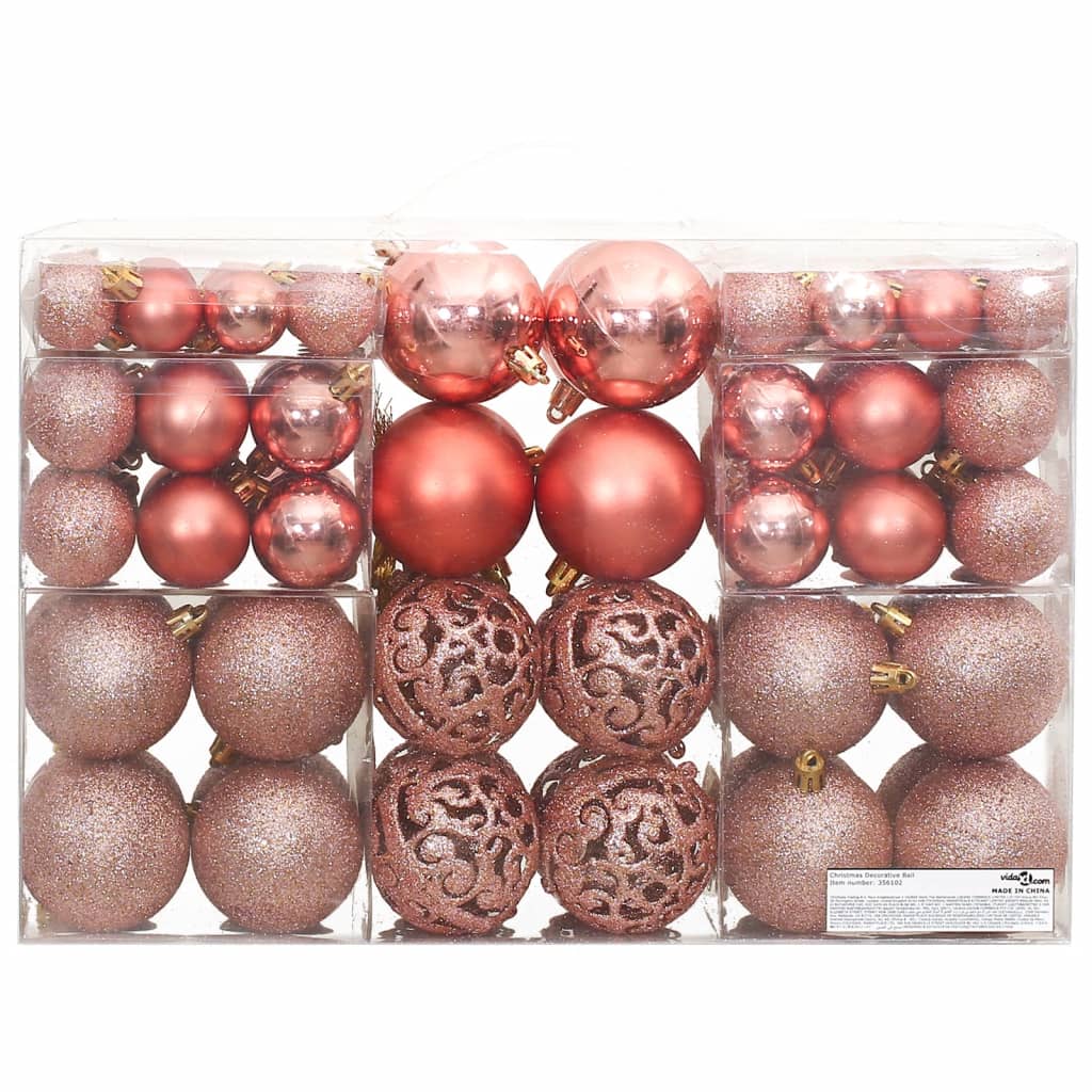 Palline di Natale 100 pz Rosa e Rosato 3 / 4 / 6 cm 356102