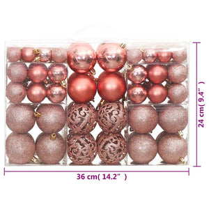 Palline di Natale 100 pz Rosa e Rosato 3 / 4 / 6 cm 356102