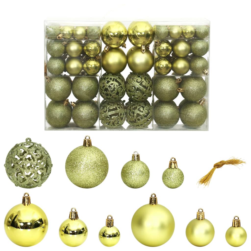 Palline di Natale 100 pz Verde Chiaro 3 / 4 / 6 cm 356103