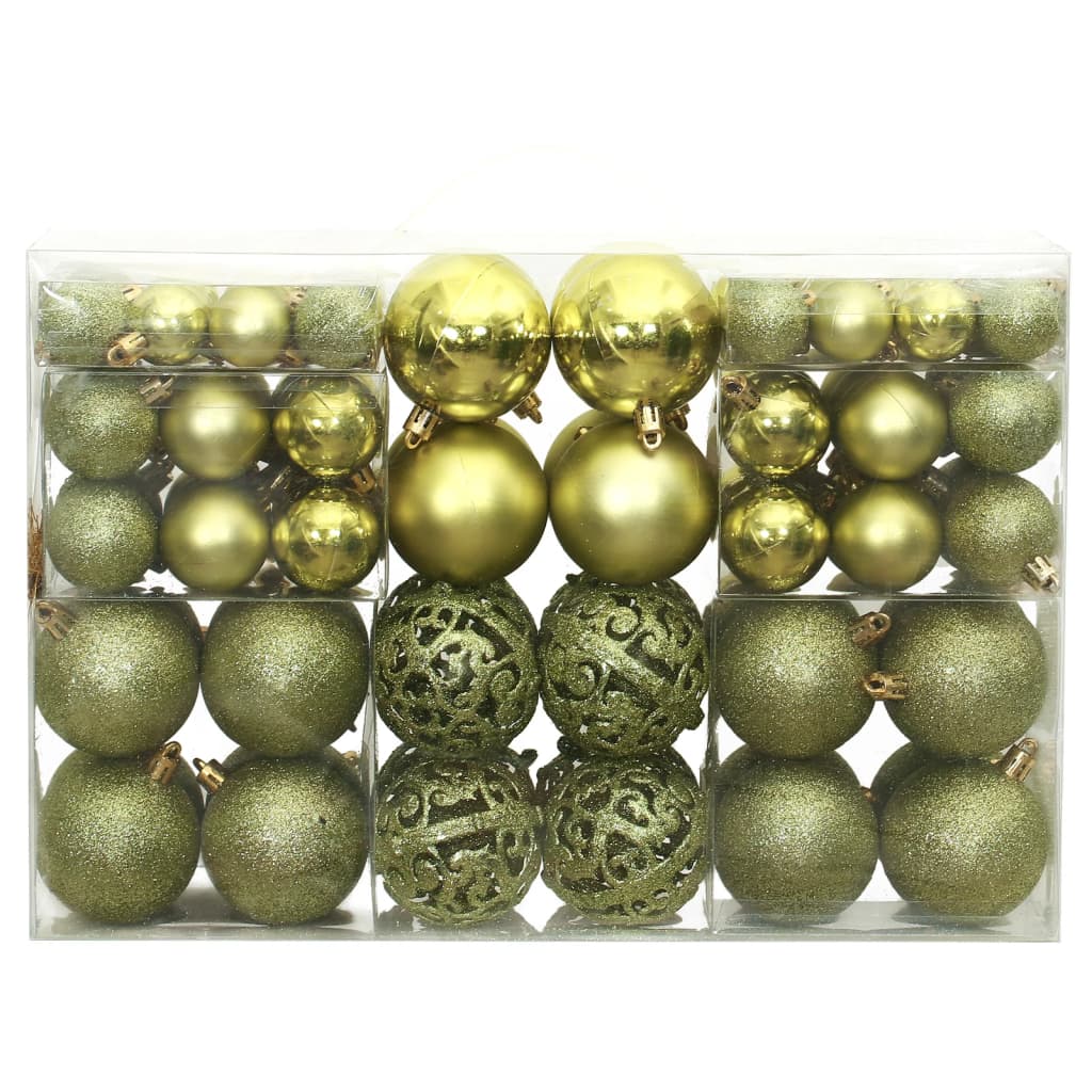 Palline di Natale 100 pz Verde Chiaro 3 / 4 / 6 cm 356103