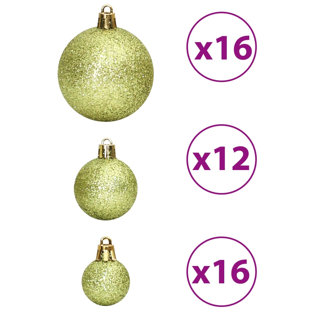 Palline di Natale 100 pz Verde Chiaro 3 / 4 / 6 cm 356103