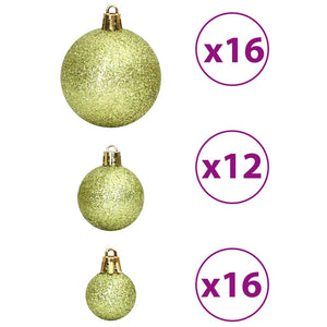 Palline di Natale 100 pz Verde Chiaro 3 / 4 / 6 cm 356103