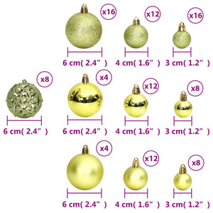 Palline di Natale 100 pz Verde Chiaro 3 / 4 / 6 cm 356103