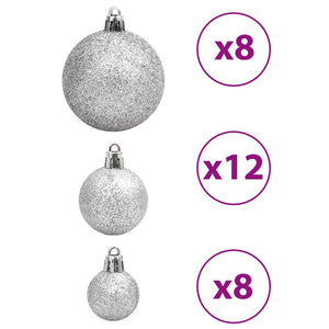 Palline di Natale 100 pz Blu e Argento 3 / 4 / 6 cm 356105