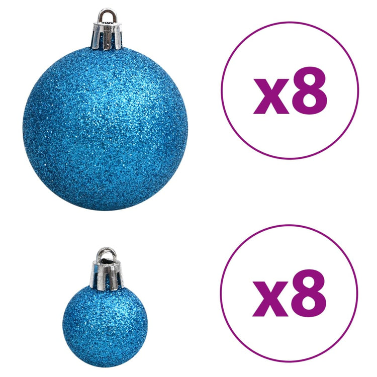 Palline di Natale 100 pz Blu e Argento 3 / 4 / 6 cm 356105