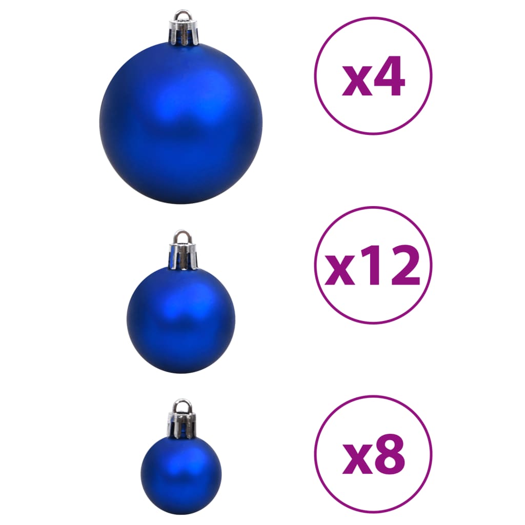 Palline di Natale 100 pz Blu e Argento 3 / 4 / 6 cm 356105