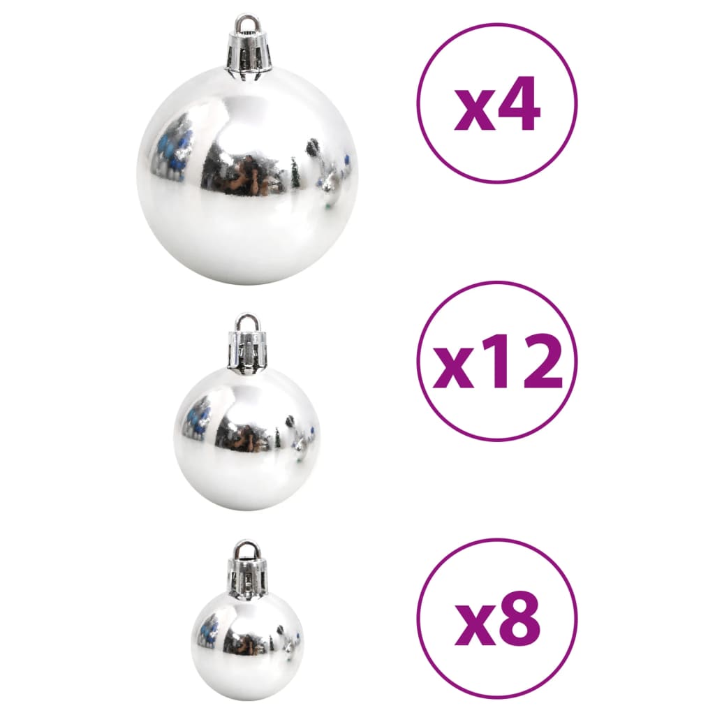 Palline di Natale 100 pz Blu e Argento 3 / 4 / 6 cm 356105