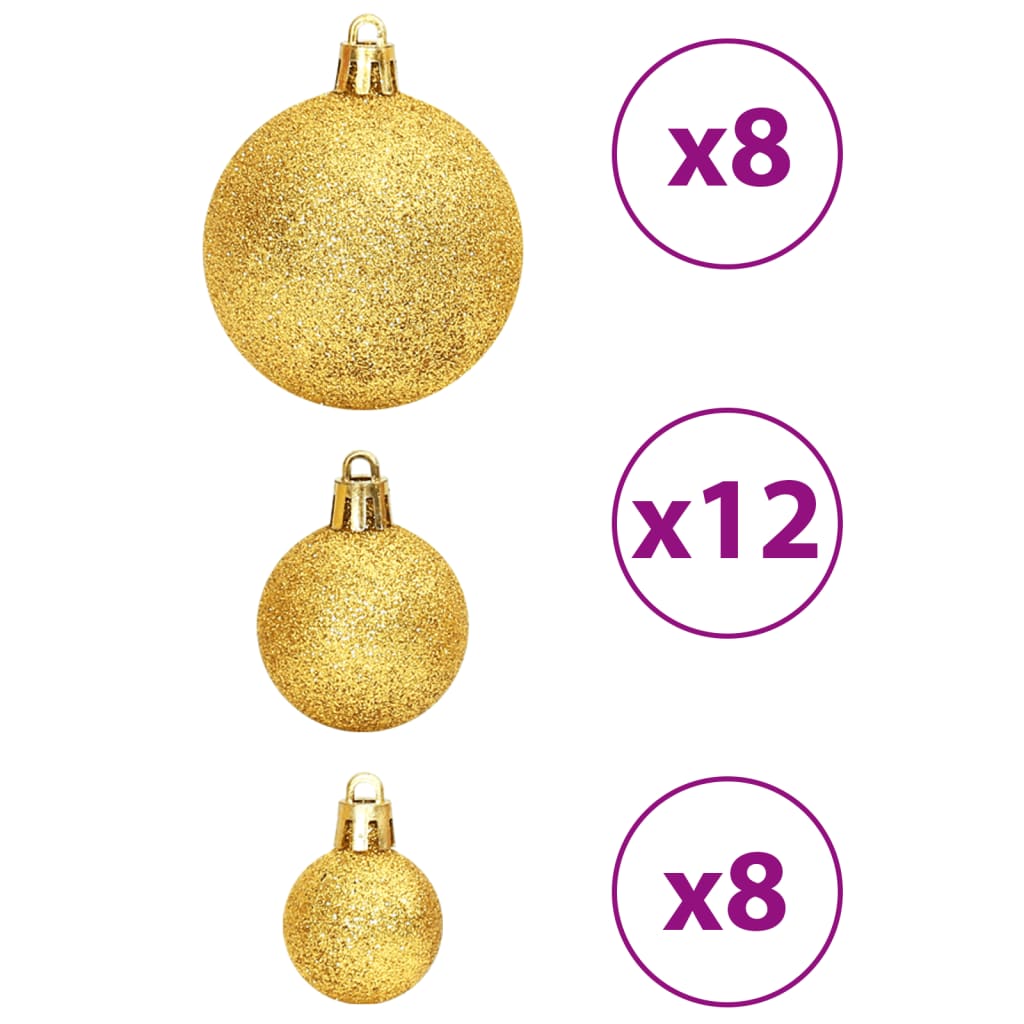 Palline di Natale 100 pz Oro e Rosso Vino 3 / 4 / 6 cm 356106