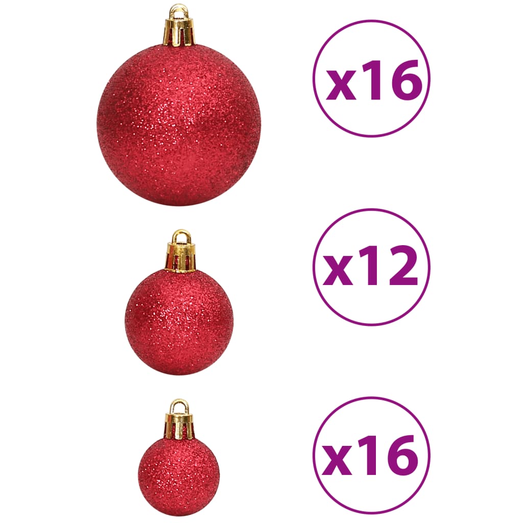 Palline di Natale 100 pz Rosso Vino 3 / 4 / 6 cm 356108