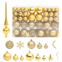 Set Palline di Natale 111 pz Oro in Polistirene 356109