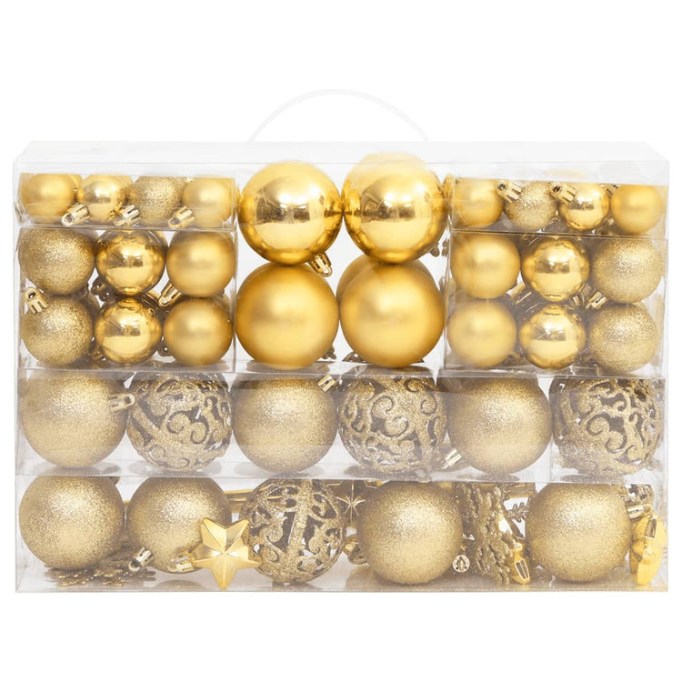 Set Palline di Natale 111 pz Oro in Polistirene 356109