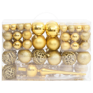 Set Palline di Natale 111 pz Oro in Polistirene 356109