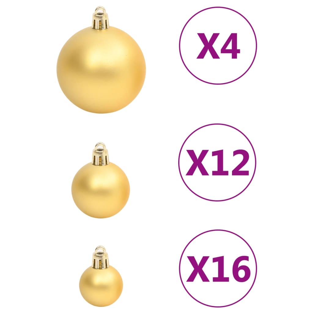 Set Palline di Natale 111 pz Oro in Polistirene 356109