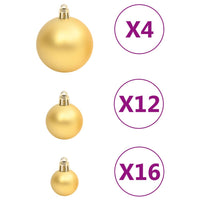 Set Palline di Natale 111 pz Oro in Polistirene 356109