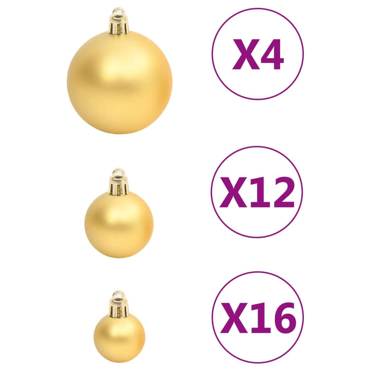 Set Palline di Natale 111 pz Oro in Polistirene 356109