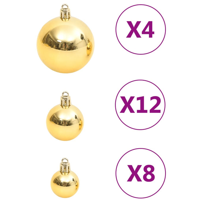 Set Palline di Natale 111 pz Oro in Polistirene 356109