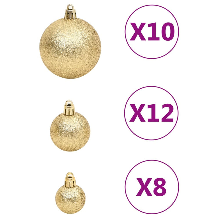 Set Palline di Natale 111 pz Oro in Polistirene 356109