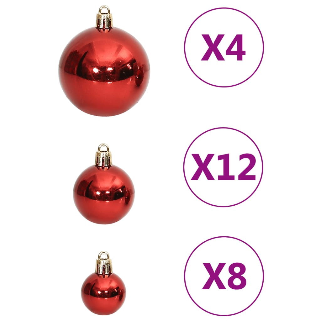 Set Palline di Natale 111 pz Rosso in Polistirene 356110