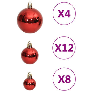 Set Palline di Natale 111 pz Rosso in Polistirene 356110