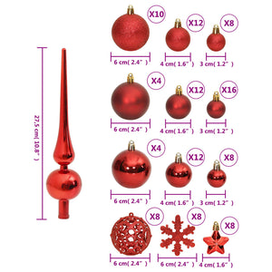 Set Palline di Natale 111 pz Rosso in Polistirene 356110