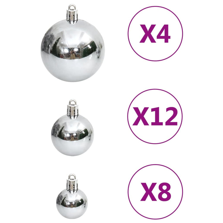 Set Palline di Natale 111 pz Argento in Polistirene 356111