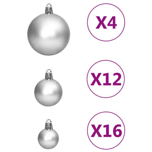 Set Palline di Natale 111 pz Argento in Polistirene 356111