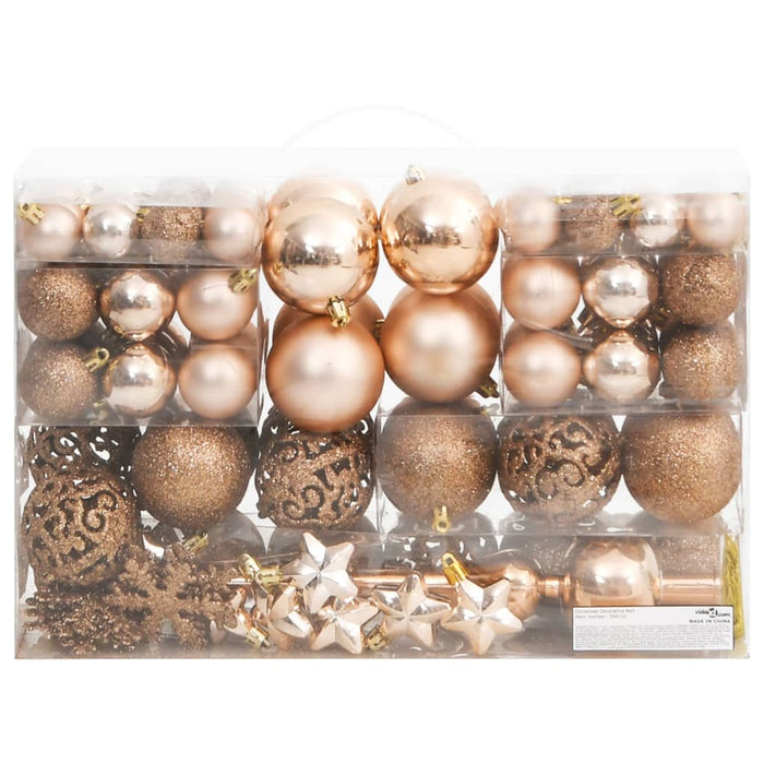 Set Palline di Natale 111 pz Oro Rosa in Polistirene 356112