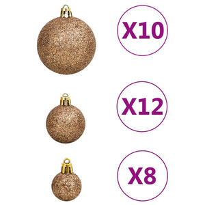 Set Palline di Natale 111 pz Oro Rosa in Polistirene 356112