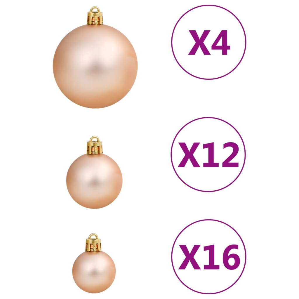 Set Palline di Natale 111 pz Oro Rosa in Polistirene 356112