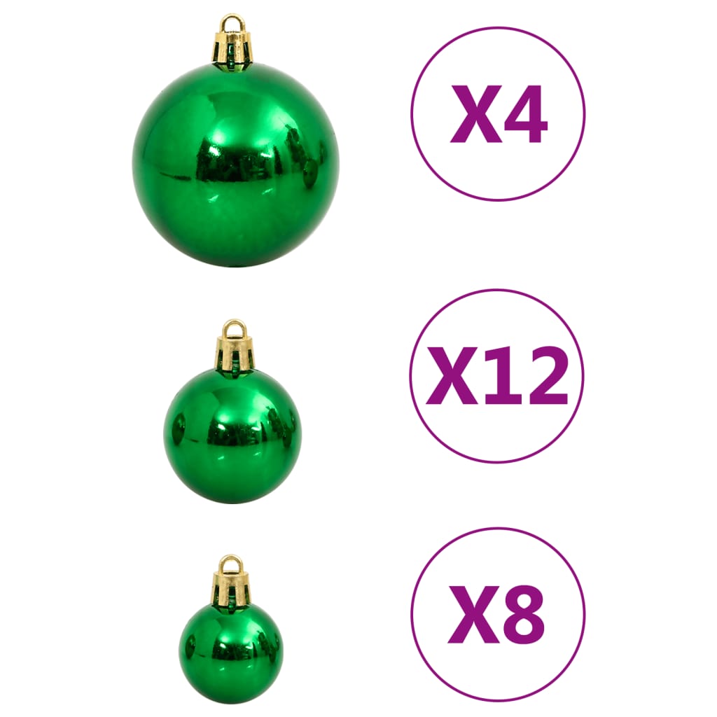 Set Palline di Natale 112 pz Rosso / Verde / Oro in Polistirene 356114