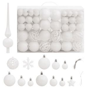 Set Palline di Natale 111 pz Bianco in Polistirenecod mxl 126890