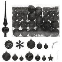 Set Palline di Natale 111 pz Nero in Polistirene 356116