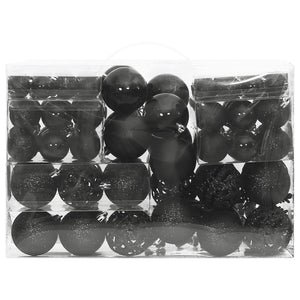 Set Palline di Natale 111 pz Nero in Polistirene 356116