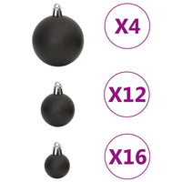 Set Palline di Natale 111 pz Nero in Polistirene 356116