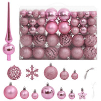 Set Palline di Natale 111 pz Rosa in Polistirenecod mxl 121049